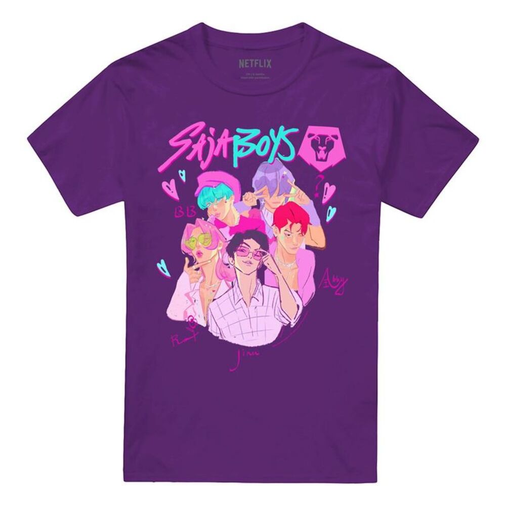 K-Pop Demon Hunters Unisex Adult Saja Boys Signature T-Shirt / Purple